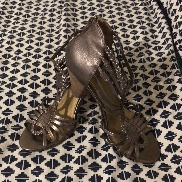 Seychelles bronze zip back sandal heels - Picture 1 of 5